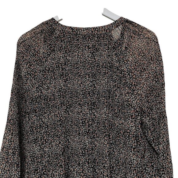 DR2 by Daniel Rainn Top Size Medium Womens Floral Peasant Blouse Black NWT - Picture 7 of 10